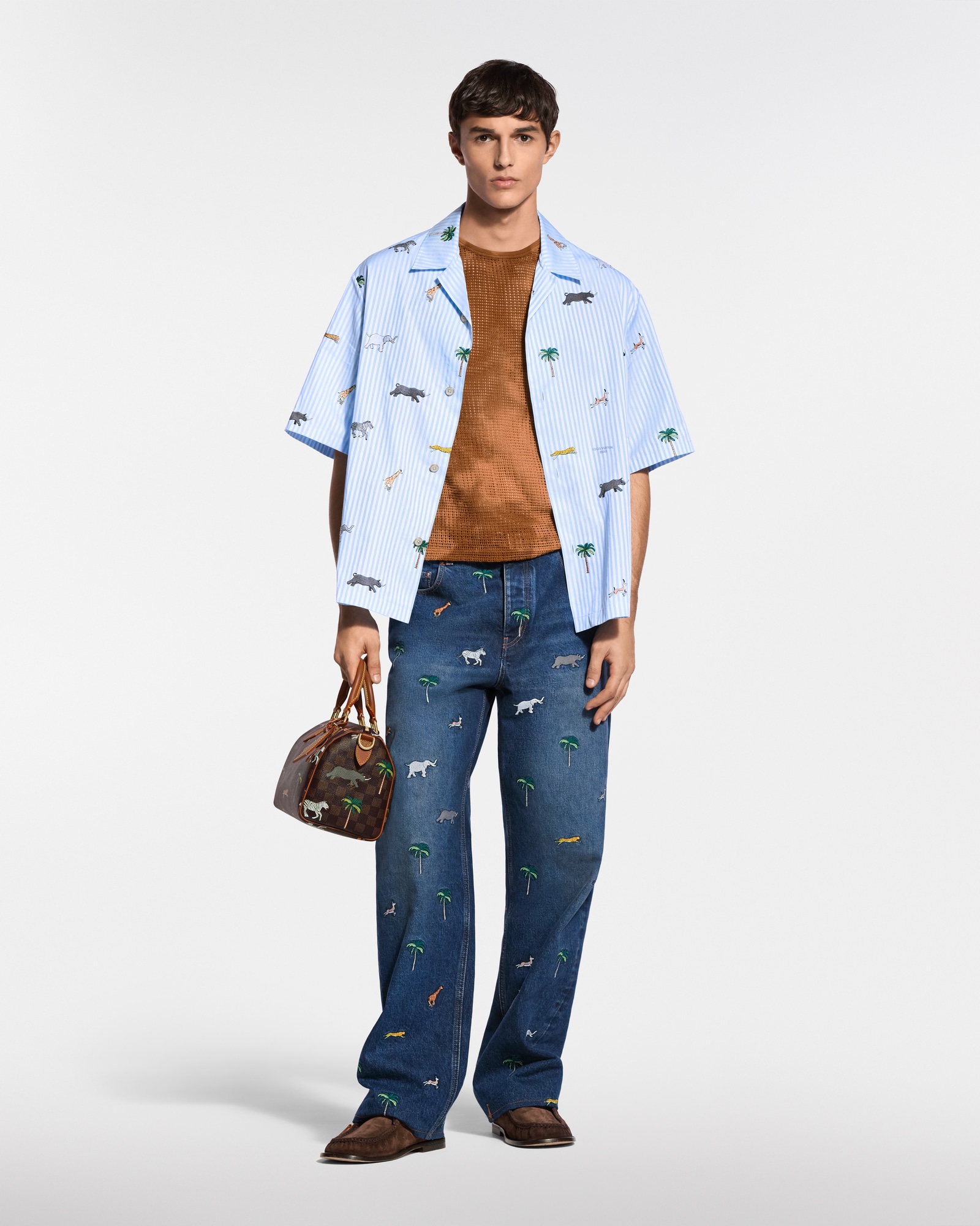 LV x The Darjeeling Limited Embroidered Striped Short-Sleeved